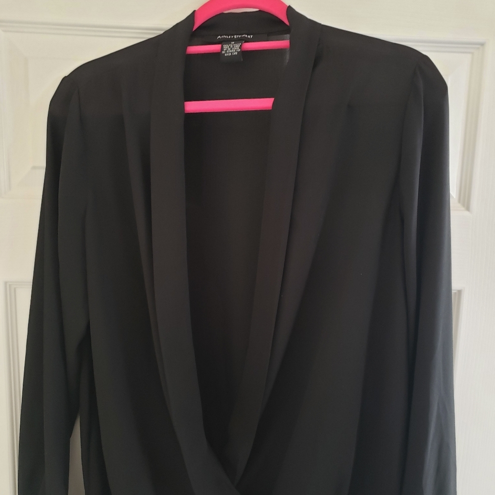 Ashley Stewart Deep Plunge Sheer Body Suit